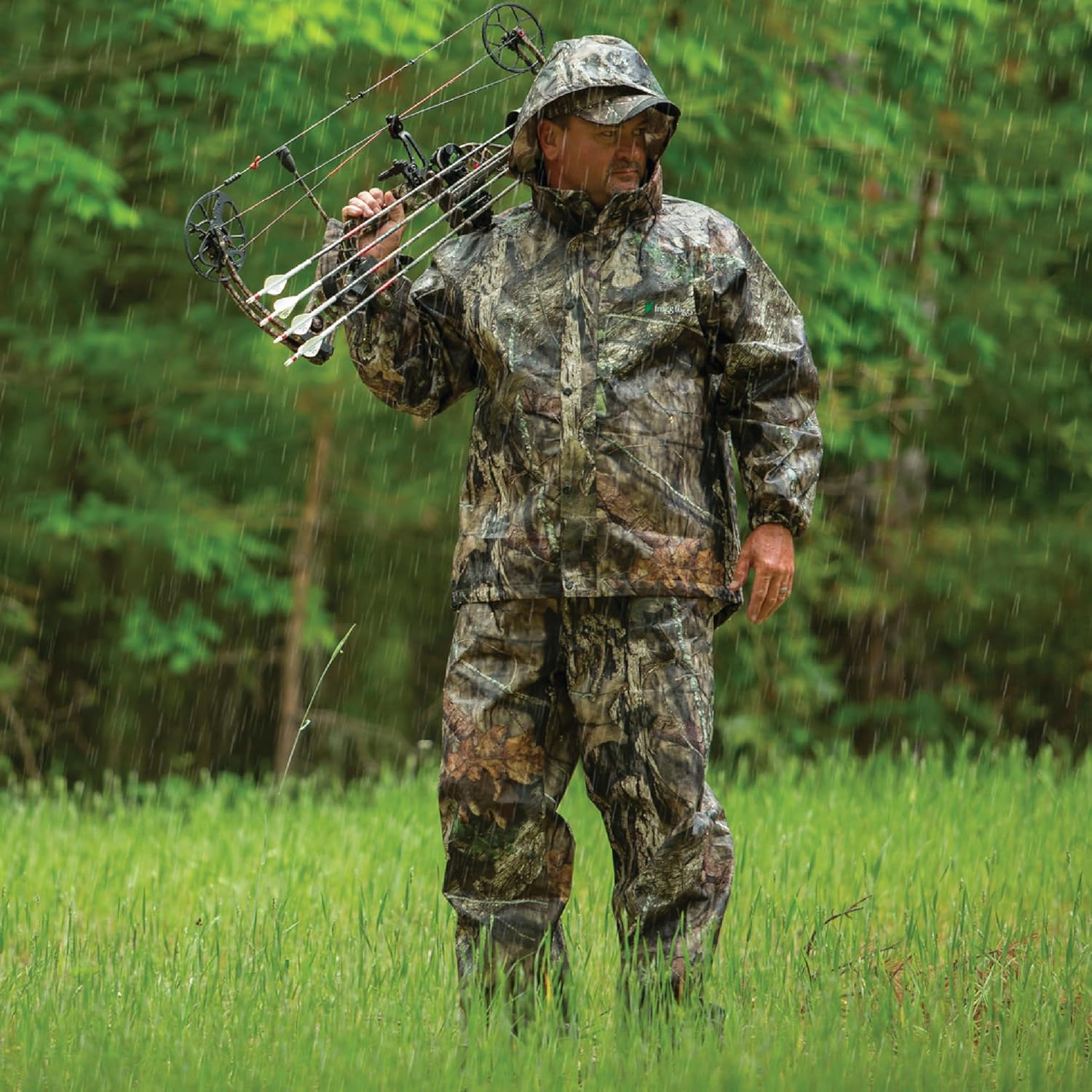 FROGG TOGGS Men's Classic All-Sport Waterproof Breathable Rain Suit Mossy Oak Bottomland 3X-Large