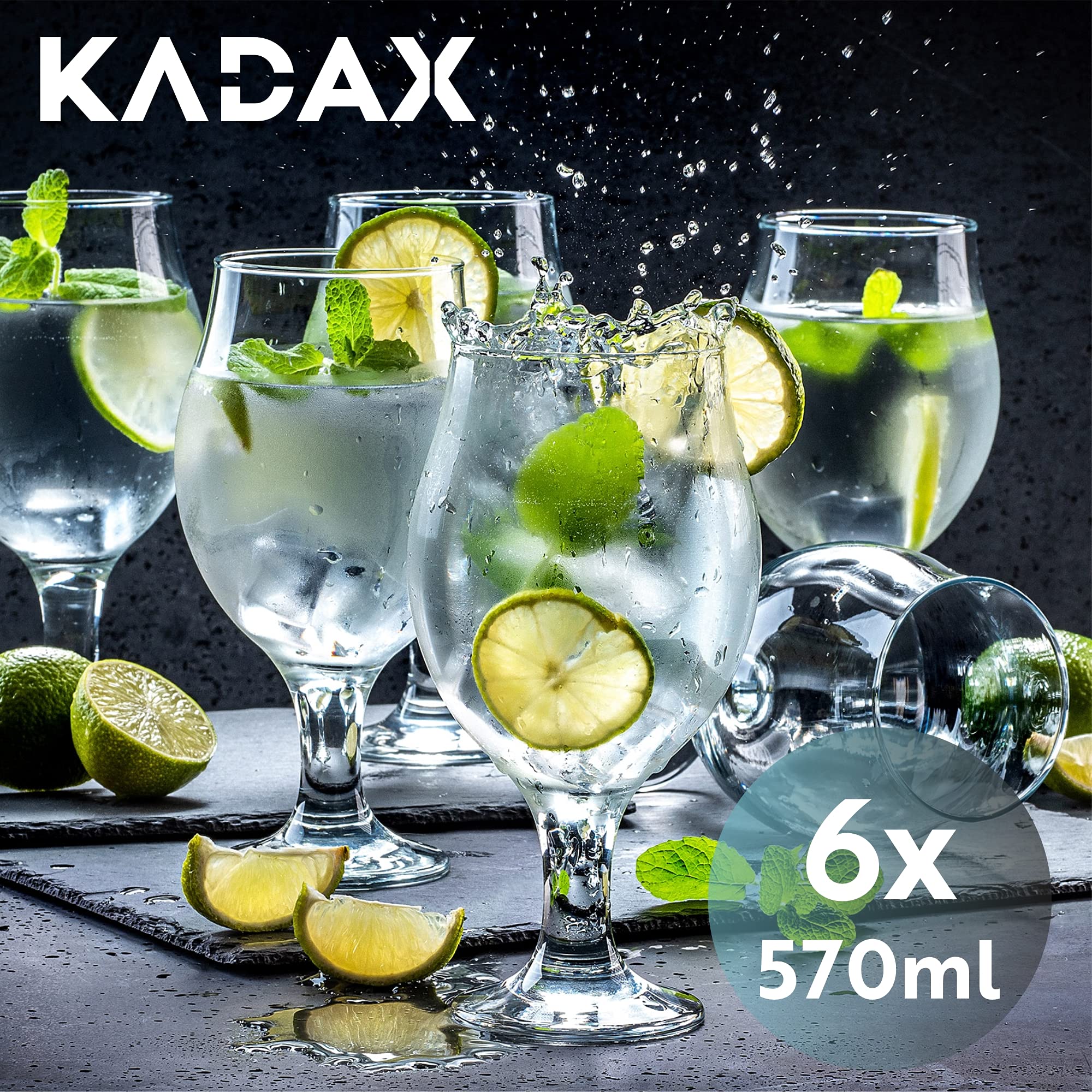 Bicchieri da bere kadax, 6 -vetri, bicchieri d'acqua, bicchiere di