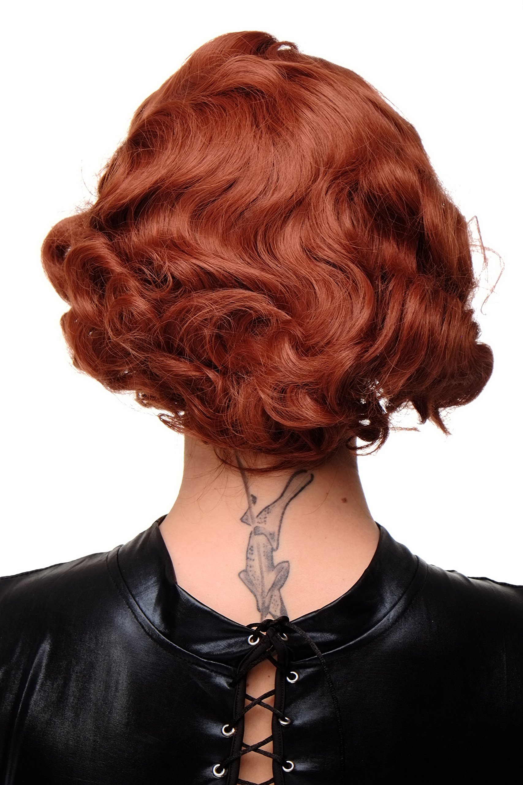 WIG ME UP A4002-350 Lady Quality Wig Short Bob 20s 30s Twenties Movie Star Diva Charleston Swing Style Wave Dark Copper Red - Image 4