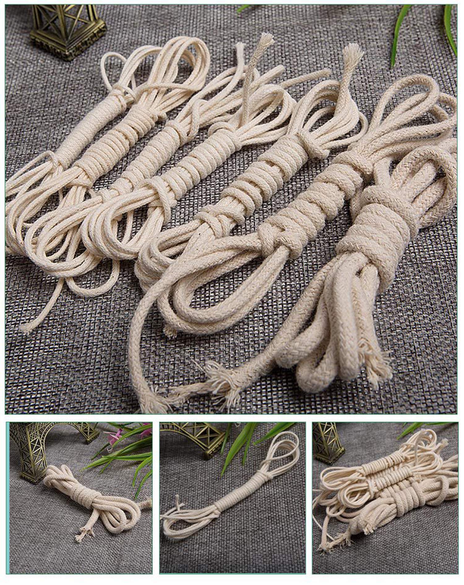 Makramee Garn 1640 Fuß / 500 m,Weiches Baumwollgarn Mehrzweck mit kerngesponnenem Design, Makramee Baumwollkordel für Wandbehang-Pflanze, Pflanzenhalter, Diy Crafts Dekoration 3mm