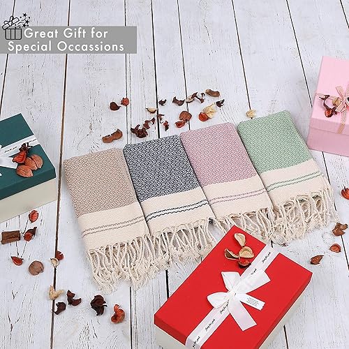 Miniatura 5 de Evelynen - Juego de 2 toallas de mano turcas para baño y cocina, toallas de mano bohemias con bucles para colgar, para cara, té, plato, cocina y