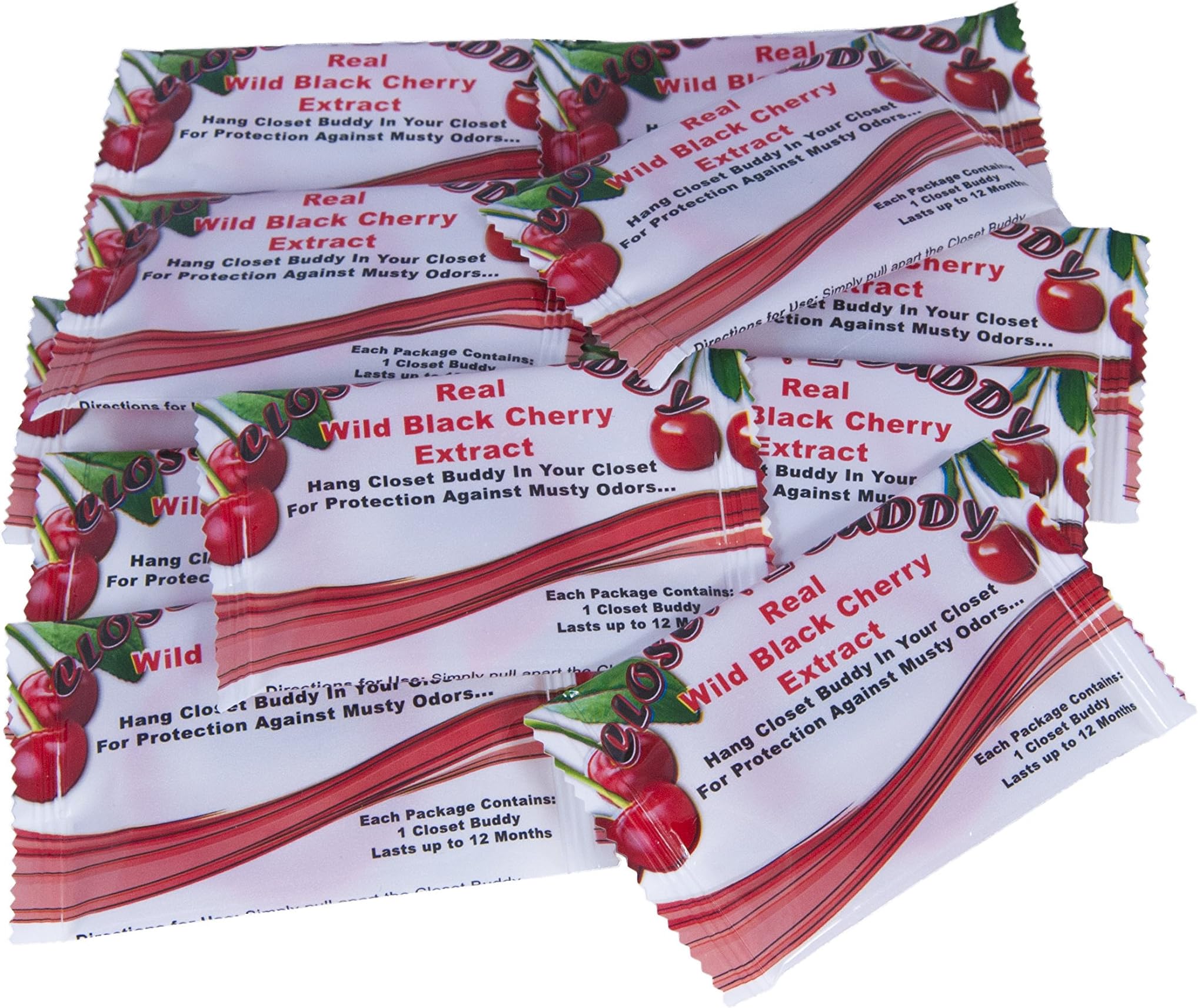 Wild Black Cherry Closet Buddy (10-Pack) Hanging Closet, Wardrobe Freshener