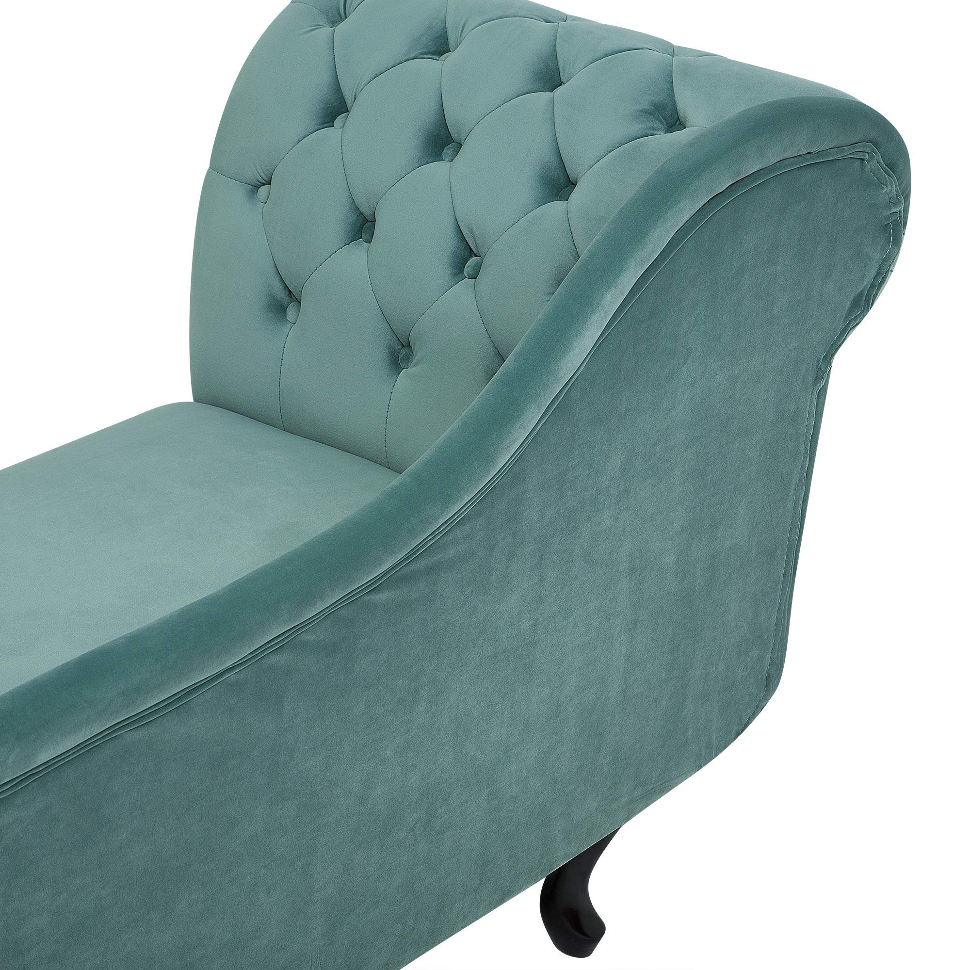 Beliani Retro Chaiselongue Samtstoff linksseitig mintgrün Nimes