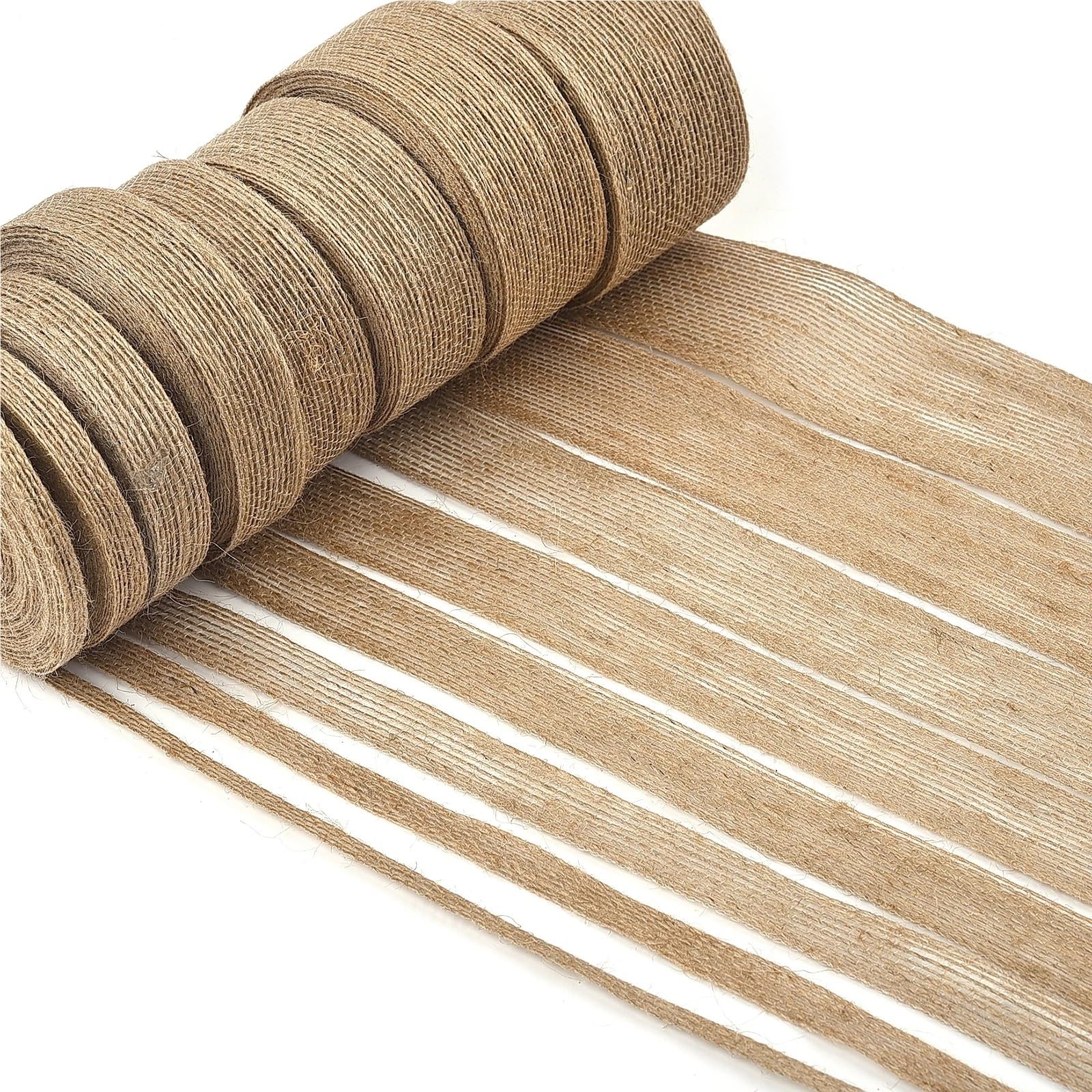 wstążka jutowa, Wstążka jutowa 0,6-5 cm na 10 m do dekoracji ślubnych(5cm)