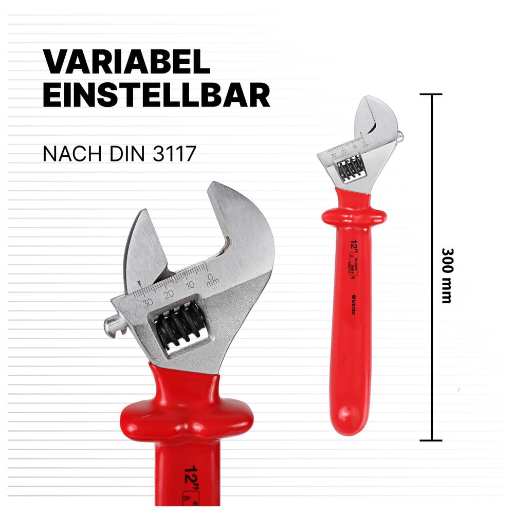 WETEC Llave inglesa inglesa, llave inglesa, llave inglesa, llave inglesa, llave combinada, llave de ajuste universal