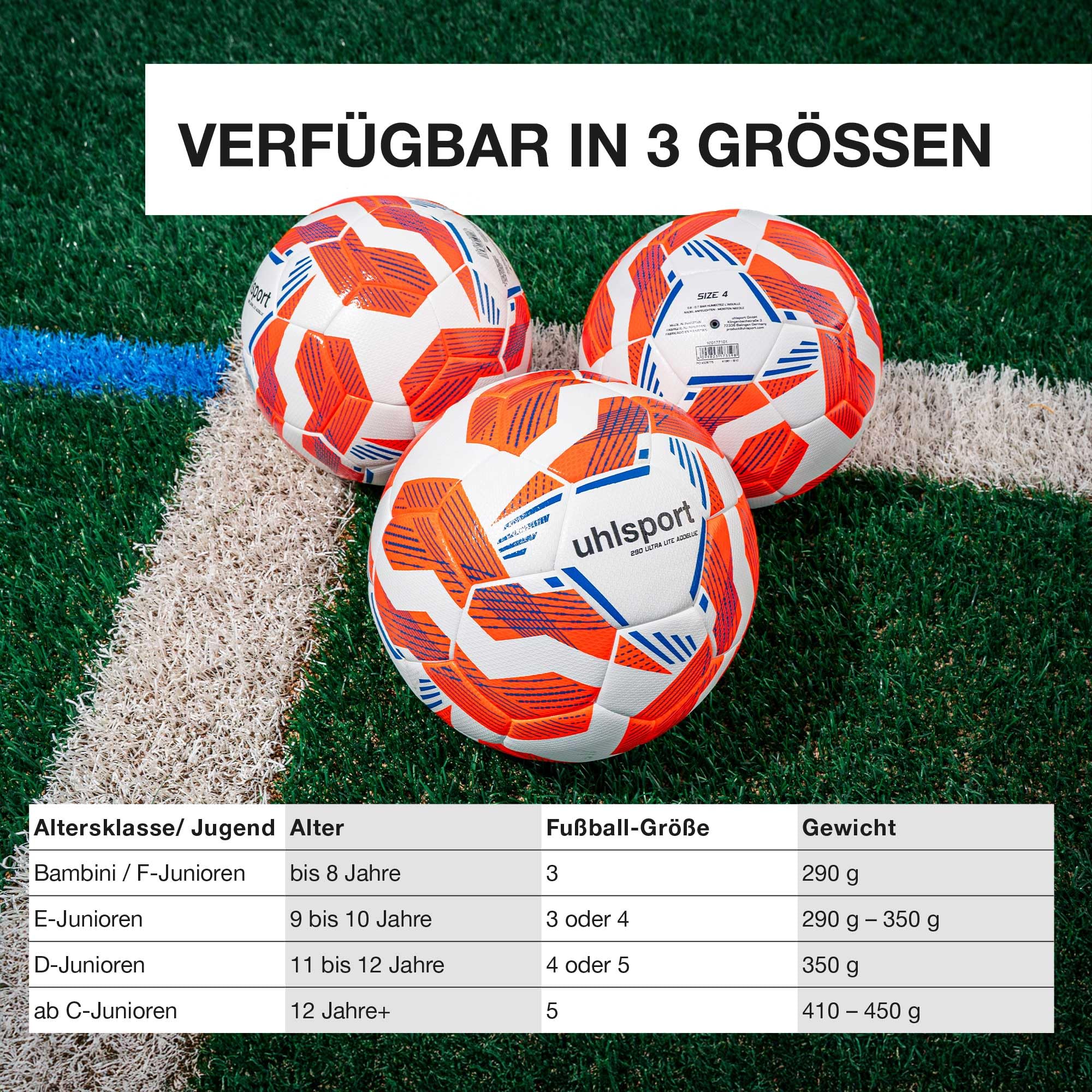 uhlsport 290 Ultra Lite Addglue - balón de fútbol Niños