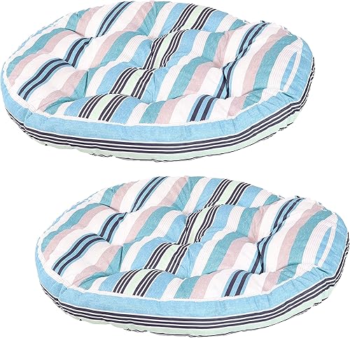 Sunnydaze Juego de 2 cojines redondos grandes y copetudos para sillas de exteriores e interiores o cojines de meditación, olefina 300D con relleno