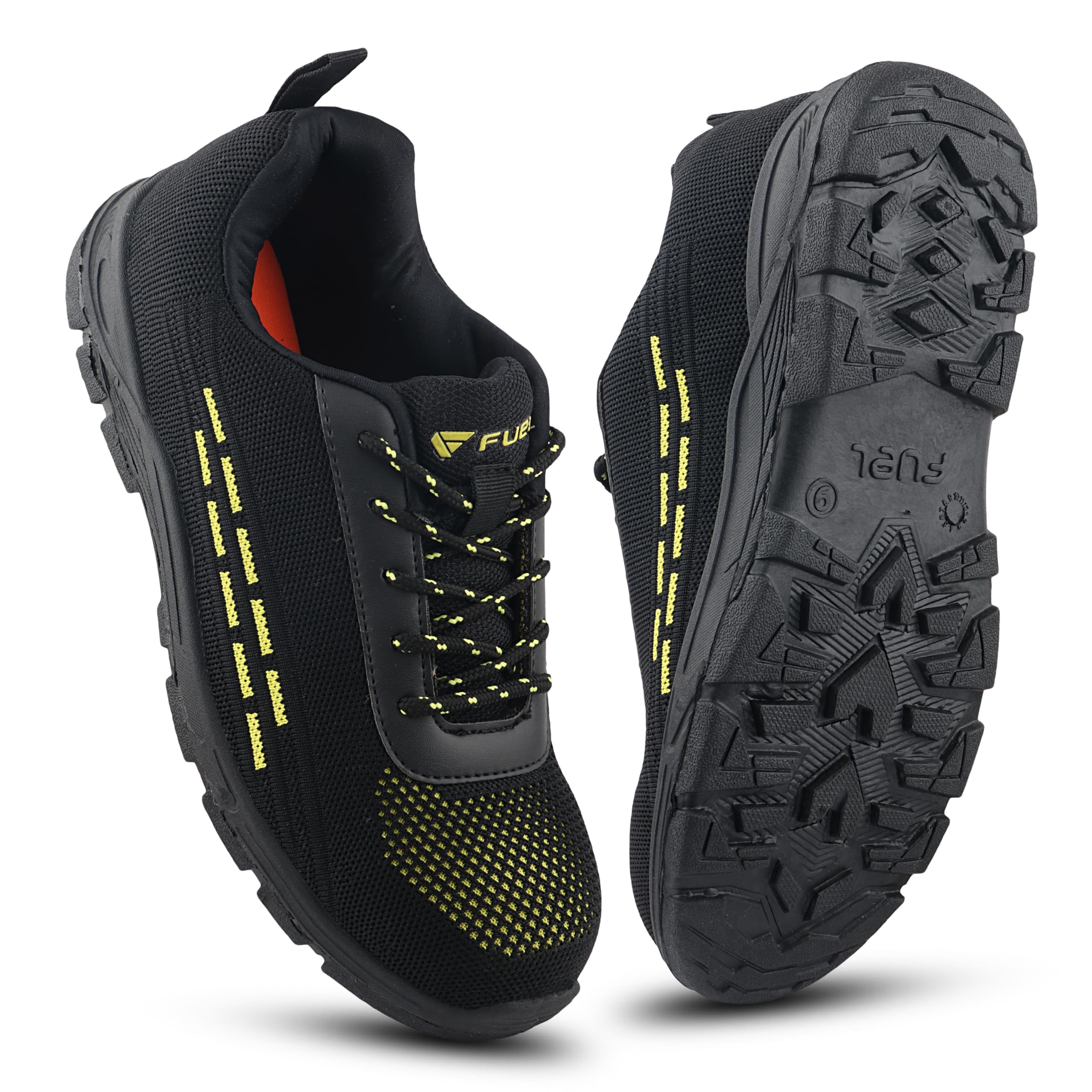 FUEL Armour-1-SD Knitted Fabric Safety Shoes for Men Industrial PVC Single Density Sole