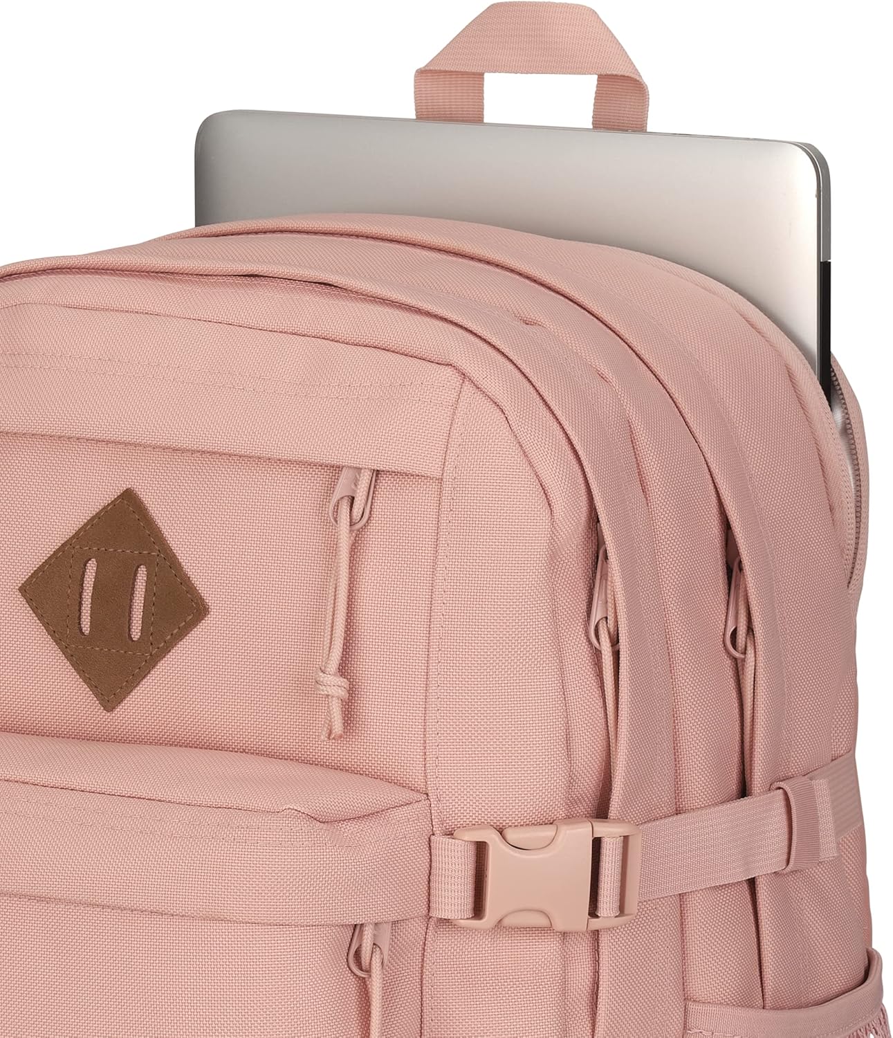 JanSport Main Campus FX Backpack - Travel or Work Bag w 15-Inch Laptop Pack with Leather Trim, Misty Rose - Image 5
