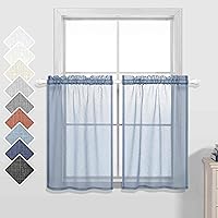 Vista 10 de KOUFALL - Cortinas cortas con aspecto de lino