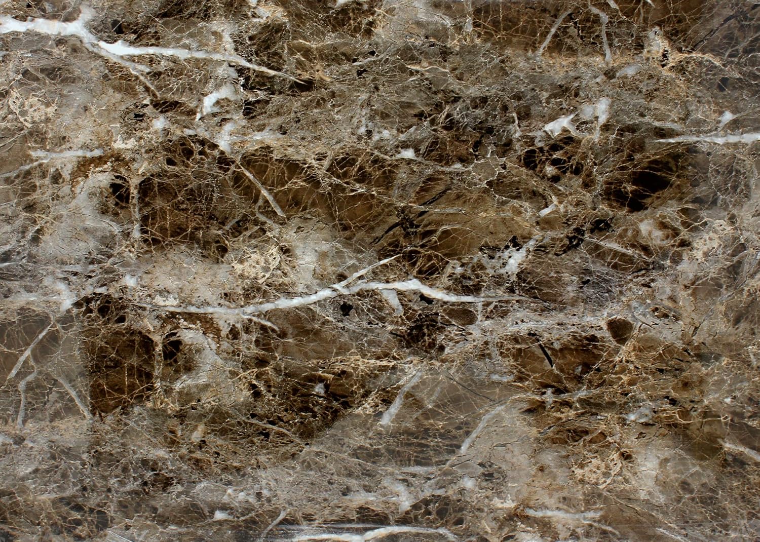 VViViD Gloss Emperador Dark Marble Natural Texture Architectural Vinyl Film Roll (16 Inch x 6.5ft)