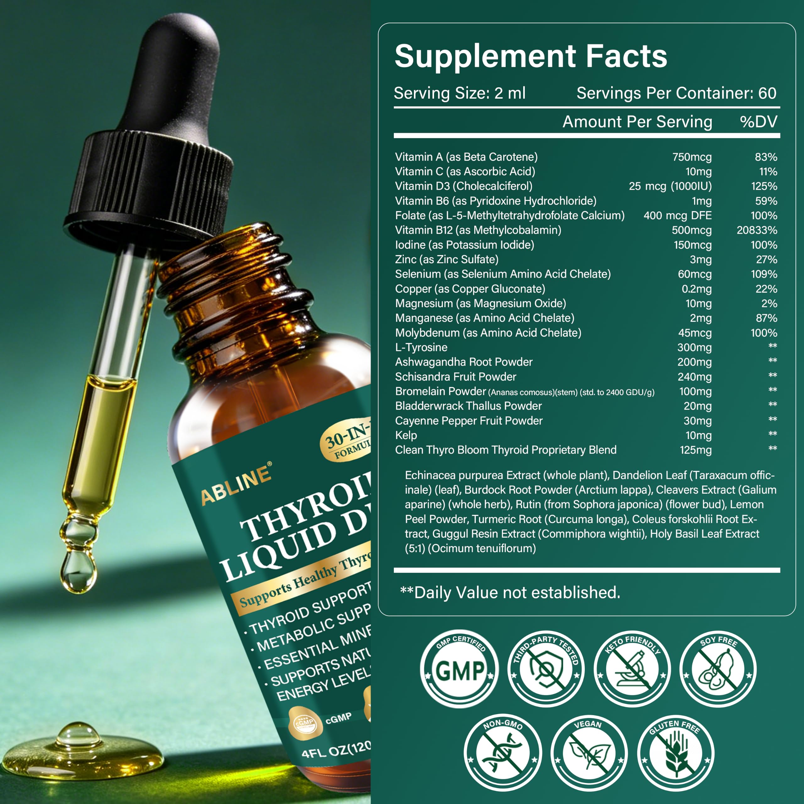 Liposomal Thyroid Support Drops, 30-in-1 Kelp Iodine, 4oz 60-Day Supply — Amazon image 5