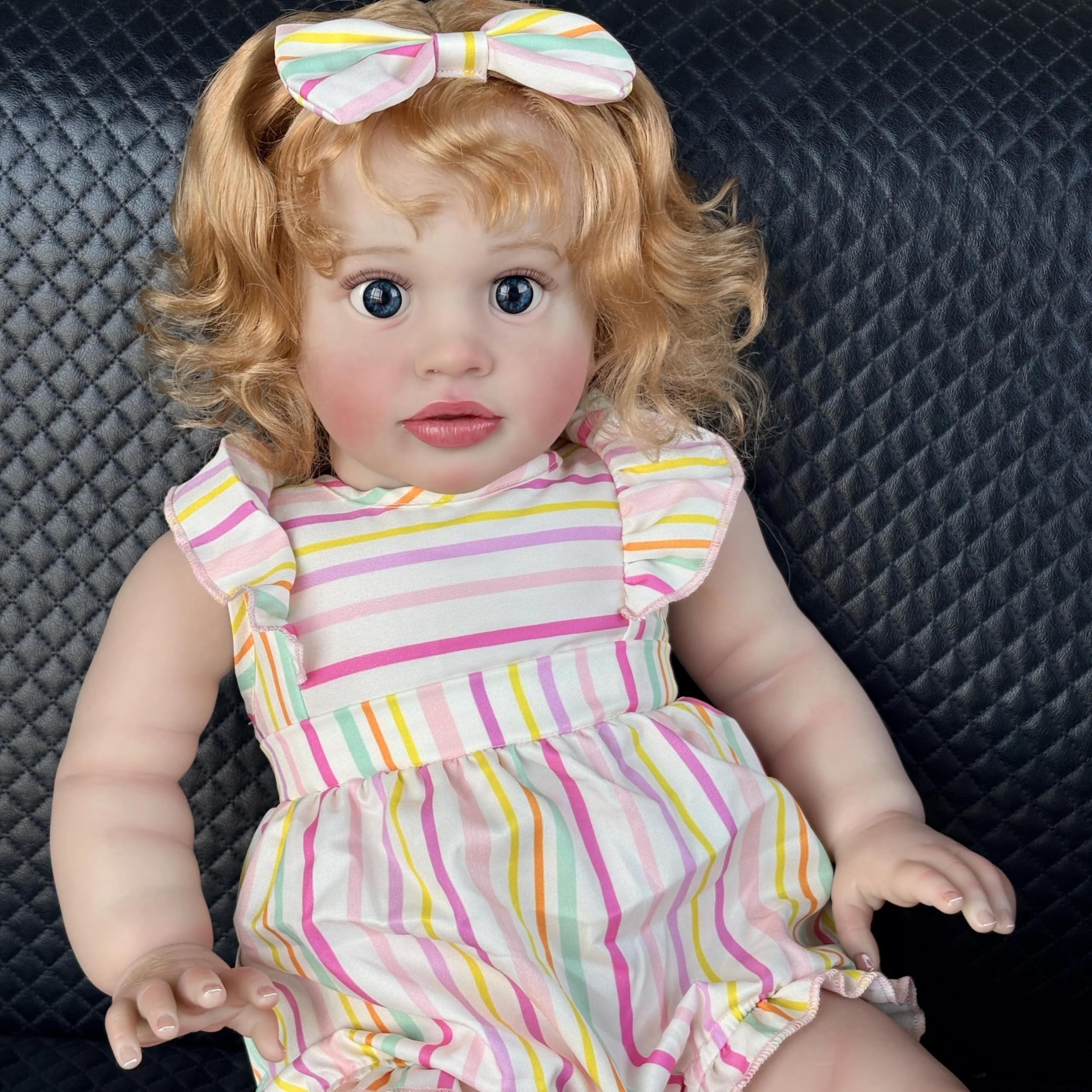 RXDOLL Bambole rinate di grandi dimensioni Pippa 66 pollici realistiche Reborn Bambole Ragazza Morbido Panno in Vinile Corpo Realistico Bambino Bambola In Piedi Ragazza Capelli Biondi per Bambini Età