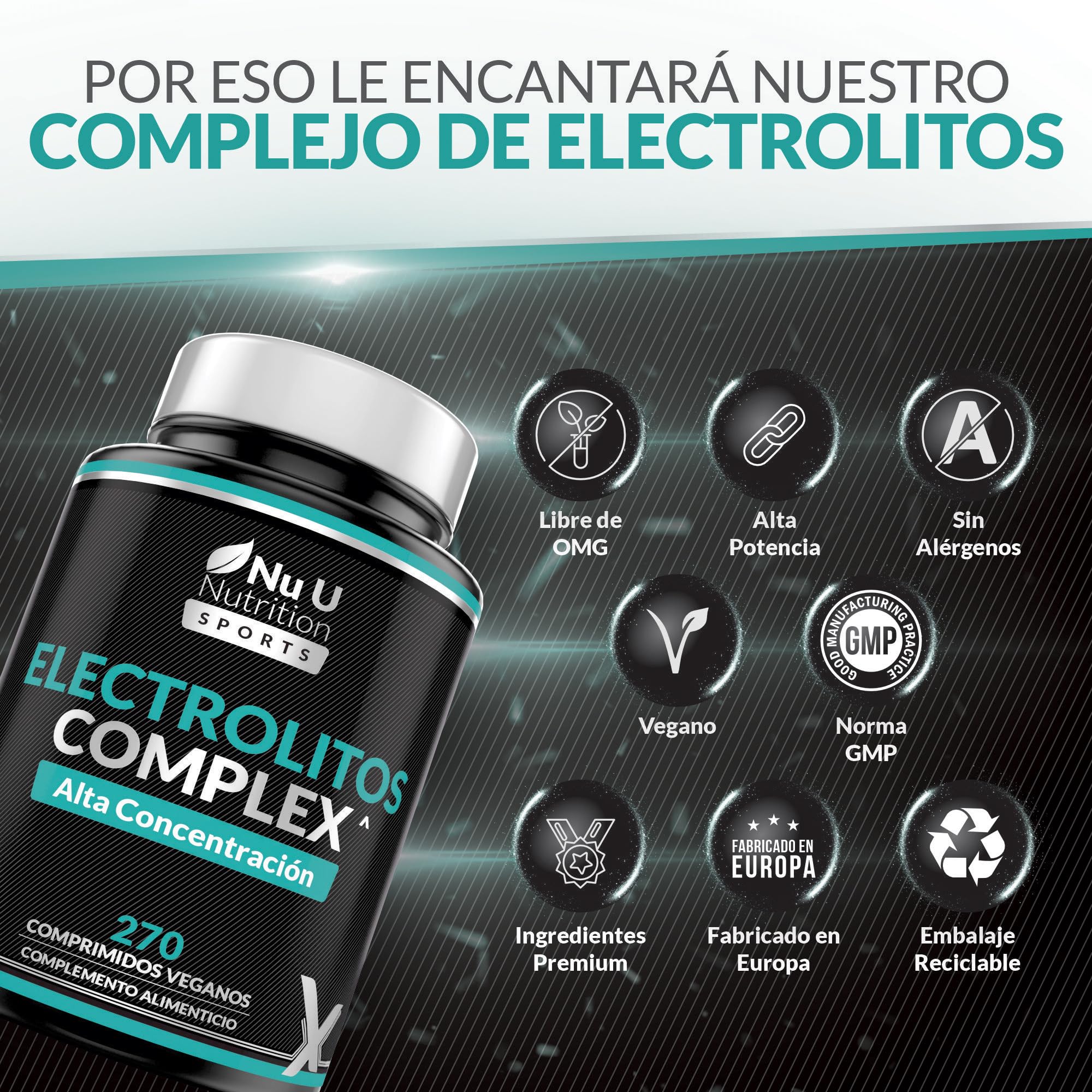 Complejo de Electrolitos - 270 Comprimidos Veganos Sin Aromatizantes con Sodio, Potasio, Magnesio y Fosfato de Calcio - Apto para Dietas Carnívoras y Paleo - Fabricado en Europa - Xellerate Nutrition