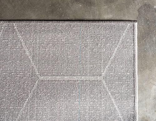 Miniatura 7 de Unique Loom - Alfombra con diseño geométrico, colección Trellis Frieze (3 pies y 3 pulgadas x 5 pies y 3 pulgadas, gris claromarfil)