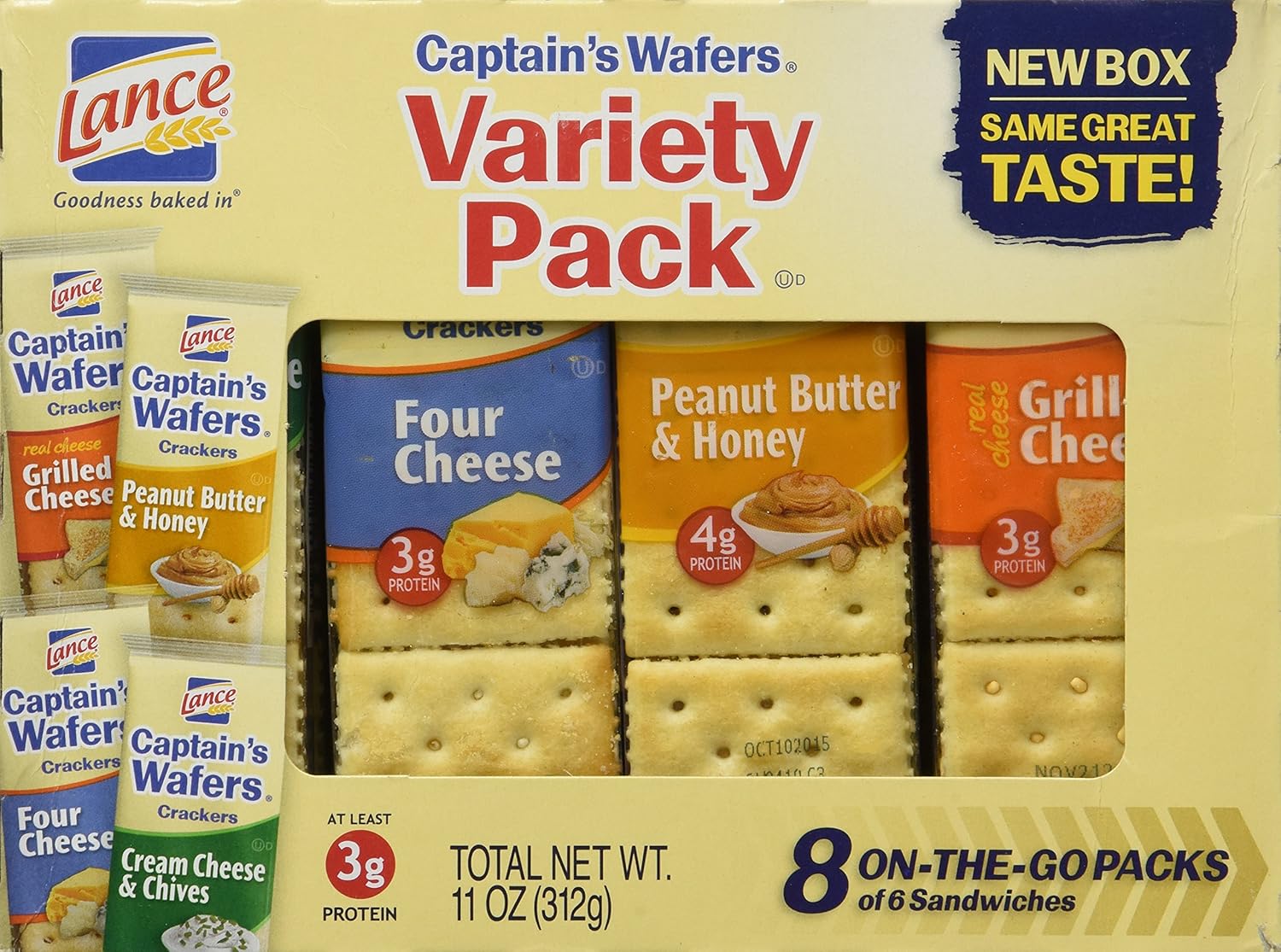 Lance, Captain's Wafers, Peanut Butter & Honey Wafers, 8 Count, 11oz