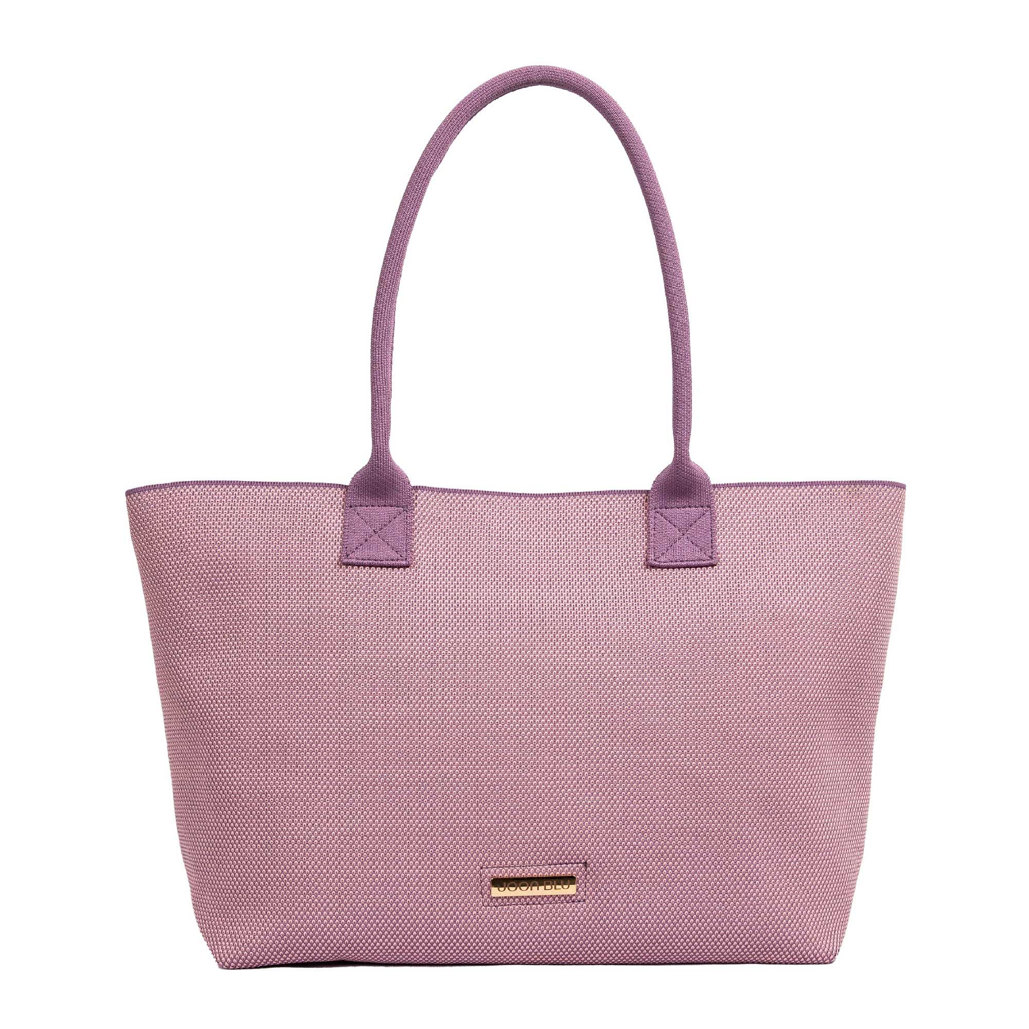 Joon Blu Purple Tote Bag for women | Oversized, Spacious, Stylish, Large tote bag with a hook & eye closure | can be carried in 2 styles Quintessential Tote - Pink & Purple
