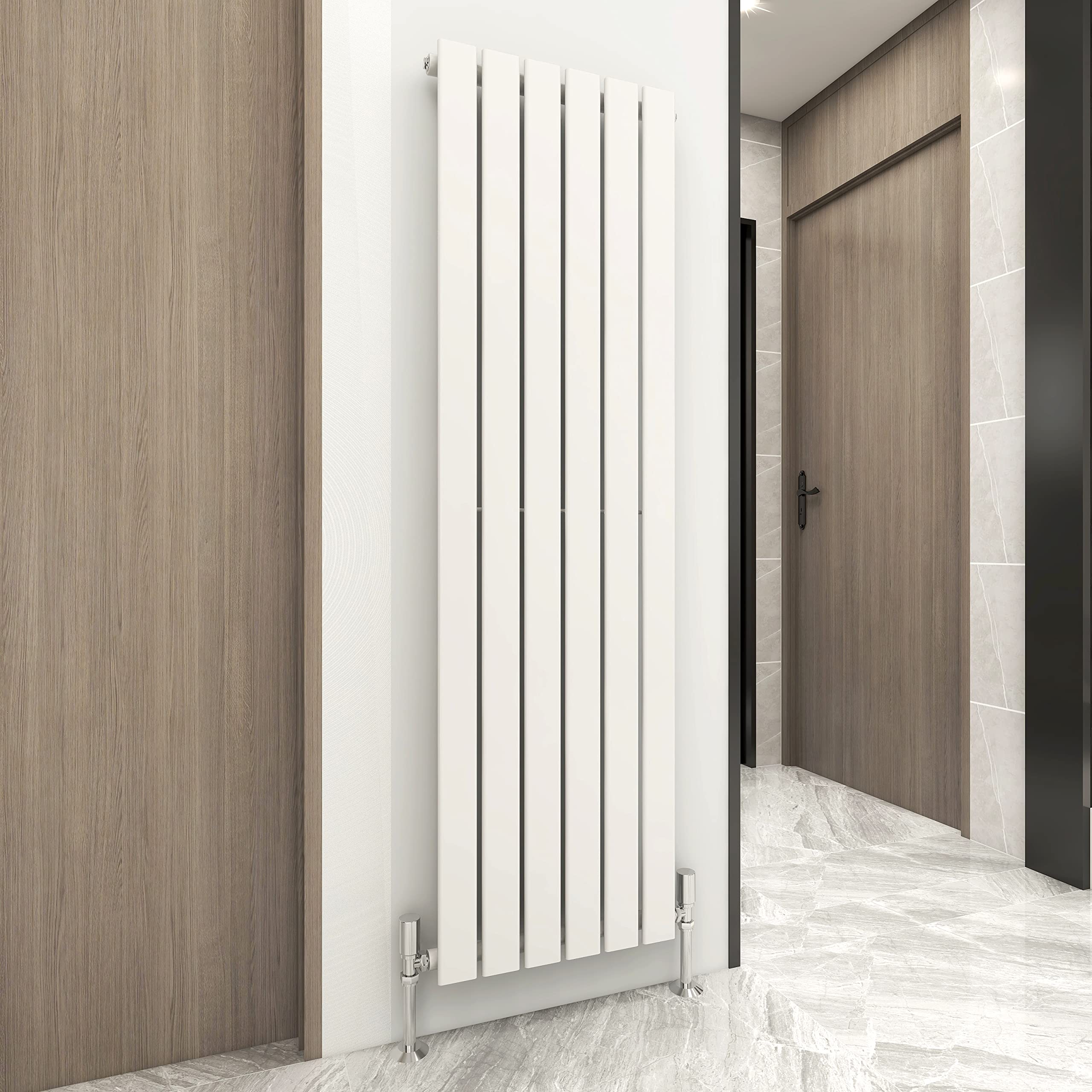 Mcc Direct White Radiator Horizontal Vertical Designer Flat Panel Central Heating Radiator 1600Mm Height (1600X408mm Single, )