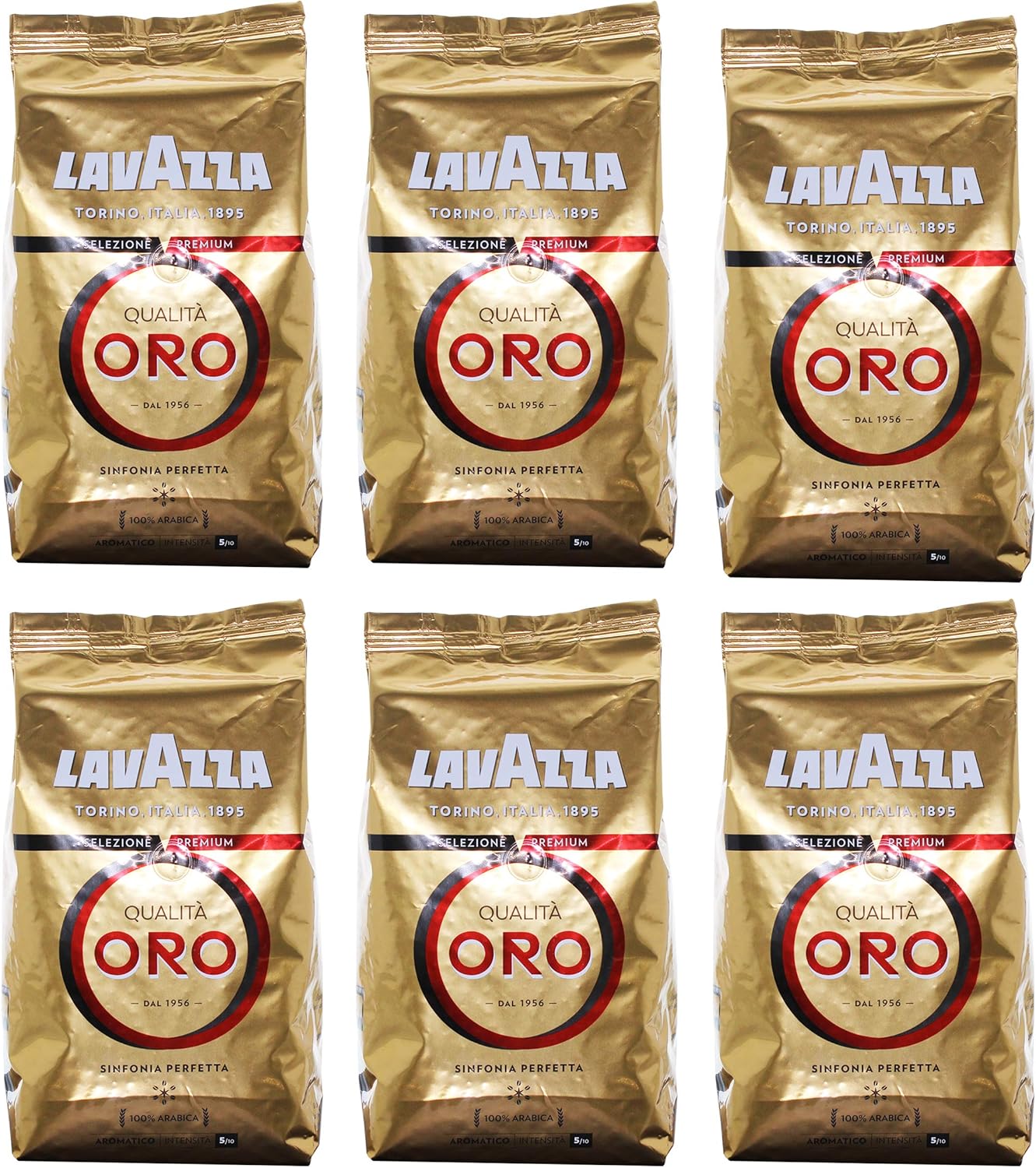 Lavazza Caffè Qualità Oro, Caffè in Grani, 6 Confezioni, 6 x 1000g