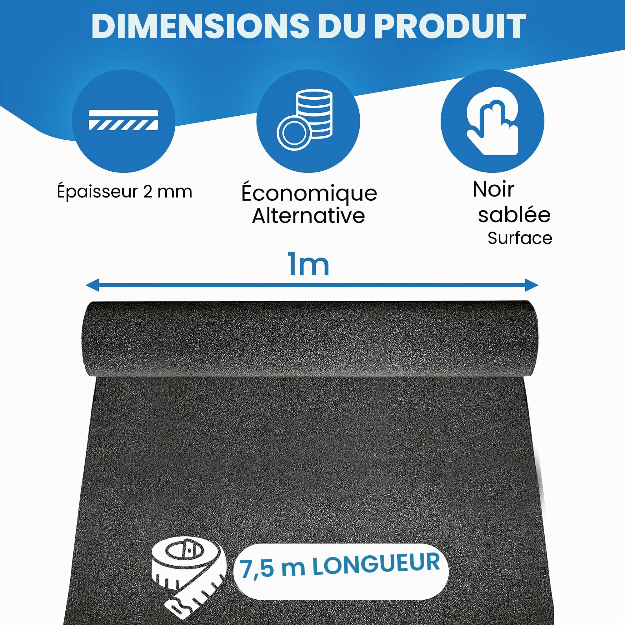 Rouleau Carton bitumé Noir 7,5 m²