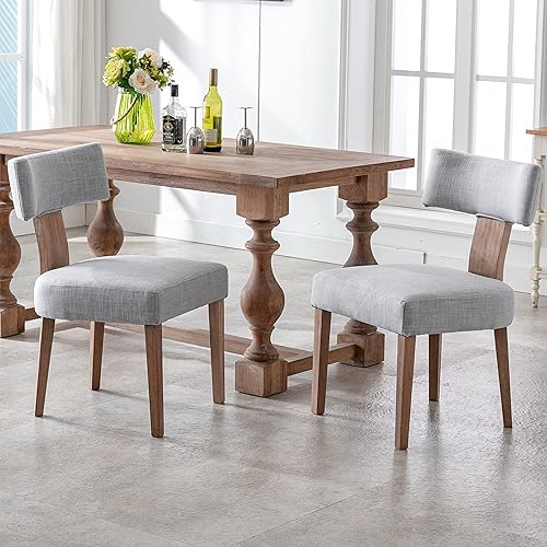 Miniatura 36 de Juego de 4 sillas de comedor modernas de mediados de siglo, tapizadas de piel sintética, sillas Parson modernas sin brazos de cocina, sillas de