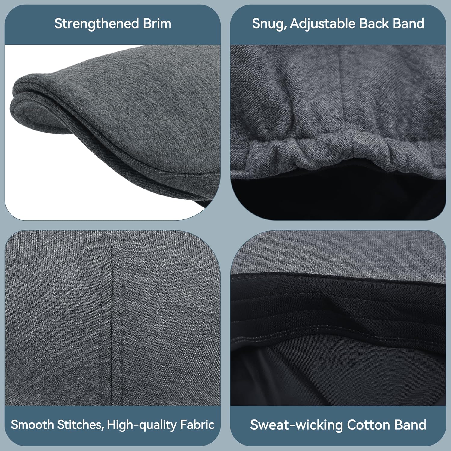 KUJUHA Men's Newsboy Cap Cotton Flat Ivy Gatsby Newsboy Hat Driving Hat Irish Cabbie Hunting Caps Winter Hat - Image 5