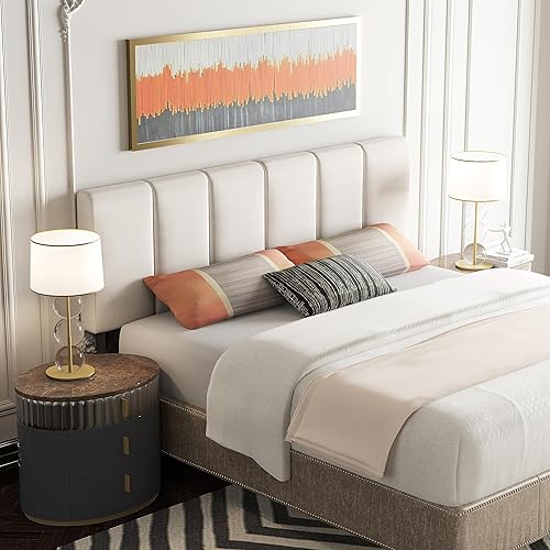 Miniatura 6 de HAOBO Home Cabecera tapizada plegable tamaño King con paneles de lino con ajustes de altura