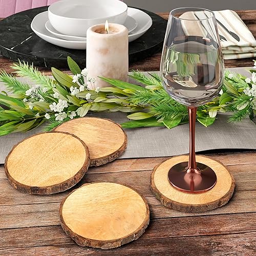Miniatura 2 de Alpha Living Home Juego de 12 posavasos de madera para protección de mesa, posavasos para exteriores, juego de 12 posavasos rectangulares para