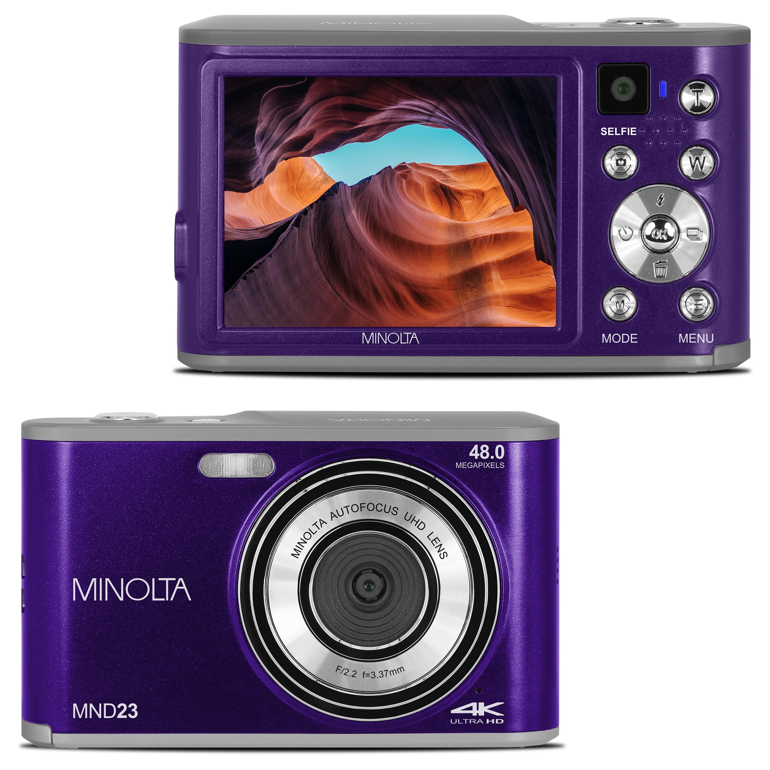 Amazon.com : Minolta 48MP Digital Camera with Rear Selfie Lens