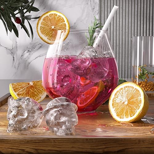 Miniatura 3 de Readaeer Moldes de silicona de calavera, moldes de calavera 3D, 6 estilos grandes de silicona para resina, hielo, chocolate, jabón, arcilla,