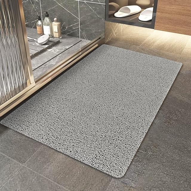 XCVBNM loofah shower mat Non-Slip, 16x24 Inch Soft Bathtub Mat for Textured Surface, Quick Drying PVC Loofah Bath Mat Shower Stall Mat for Bathroom Wet Area(gray)