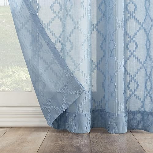 Miniatura 9 de No. 918 Tina - Panel de cortina semitransparente con bolsillo para barra, 50 x 63 pulgadas, color blanco