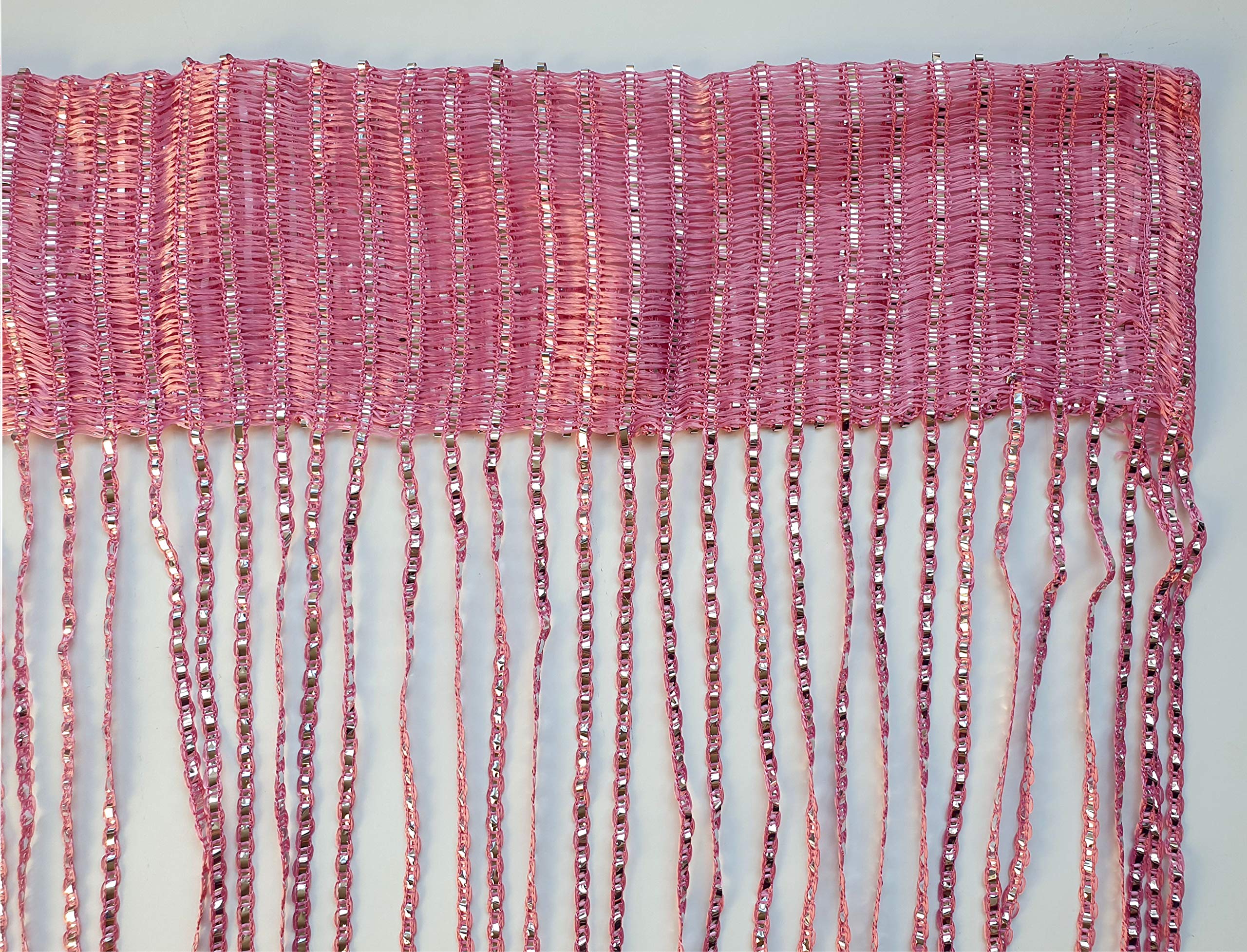 Cushion Mania Pink Hanging Braided Curtain String Door Window Curtains Tassel Fly Screen Panel (Pink)