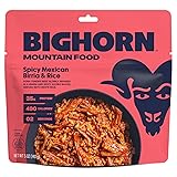 BIGHORN Mountain Food Spicy Mexican Birria and Rice - freeze dried meals for backpacking food - dehydrated camping food for backpacking meal - just add water - great taste - 2 servings 1 Pack