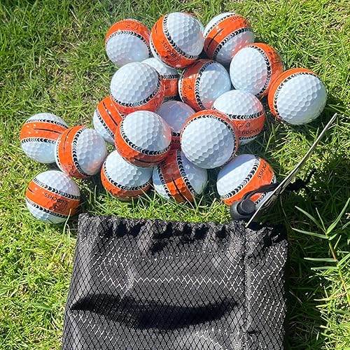 Golf Balls with Green Aiming Line, 332 Dimples, Low Spin,