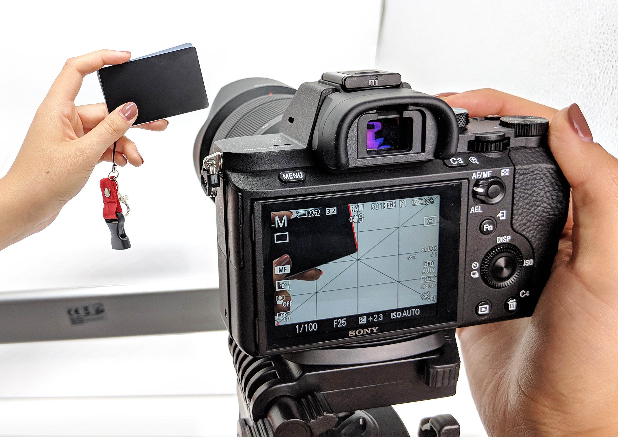 MyGadget Scheda Carta Grigia 3 in 1 18% Grigio Bianco Nero Calibrazione Esposizione Fotografica
