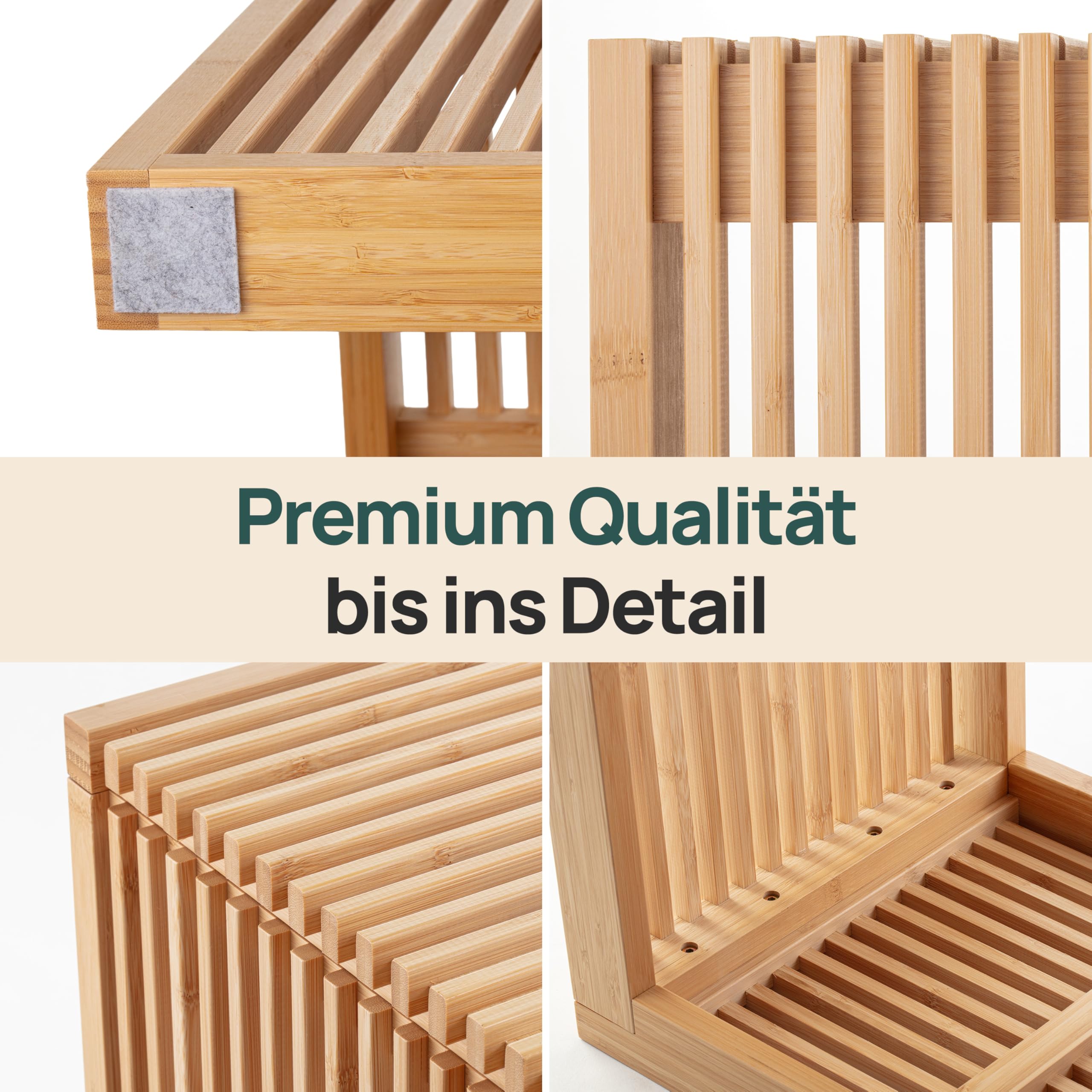 Hocker & Sitzbank aus Bambus  Stabiler Holzhocker fr Flur, Bad, Kche &  Schlafzimmer 45x33x43 cm  Kleiner Sitzhocker Holz als Badezimmer Hocker,  Bettbank oder Kchenbank bis 250 kg belastbar : Amazon.de: