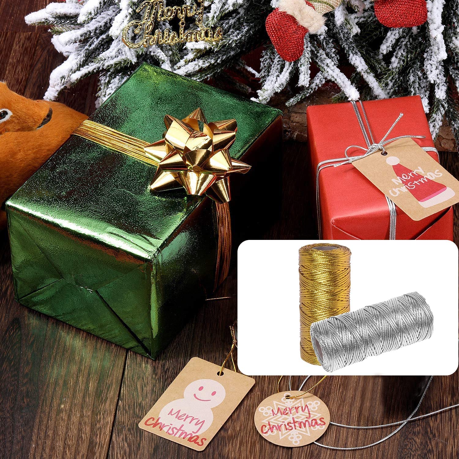 Fil Doré Métallique Pour Décoration - 1,5 Mm X 100 Mètres - Pour Bijoux, Emballage Cadeaux, Décorations Noël - 9
