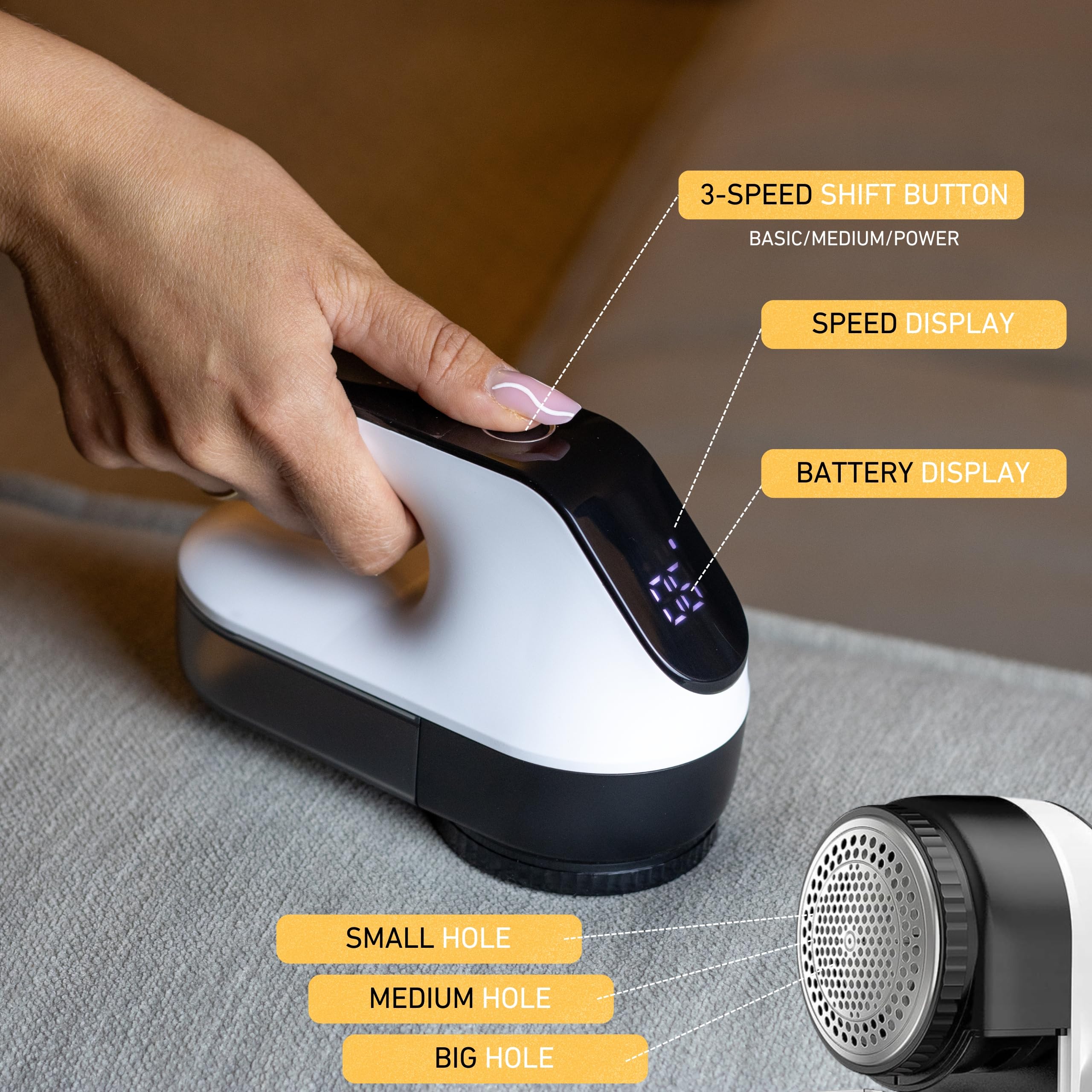 M1 - Rasoio elettrico ricaricabile, potente rimozione pelucchi e rasatura pelucchi per vestiti, Lint Remover, Fabric Shaver, Slanugine, ideale per tessuti e maglioni