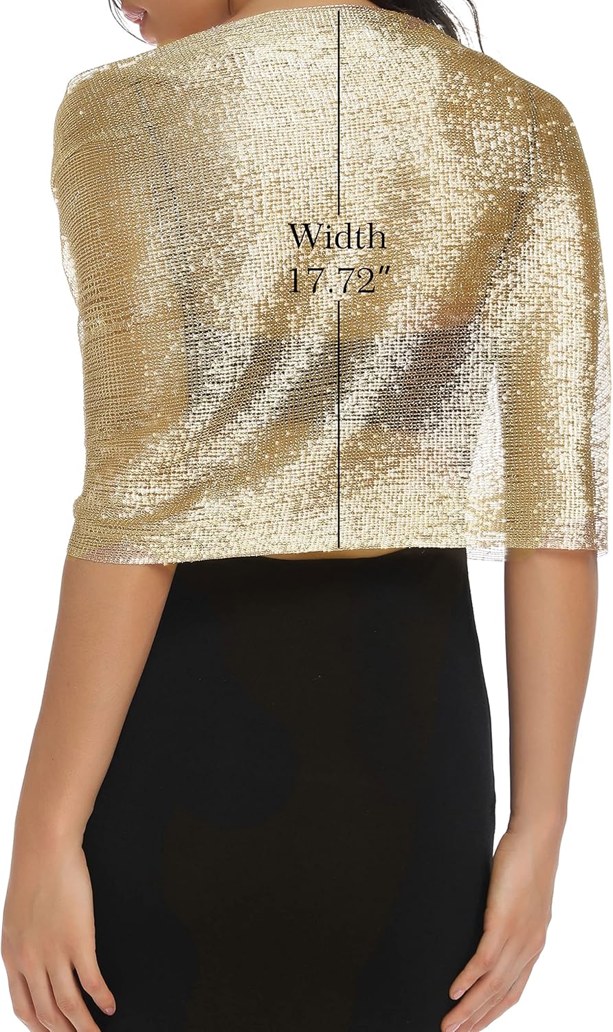 Rheane Shawls and Wraps for Evening Dress, Sparkle Shawls for Women with Buckle - Elegant Wedding Party Formal Shoulder Wrap - Image 5