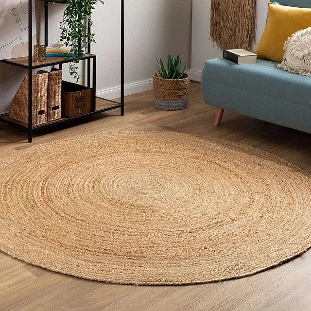 Steffensmeier Natural Goa Round Jute Rug - Eco-Friendly Handwoven Boho Décor Ø 100 cm