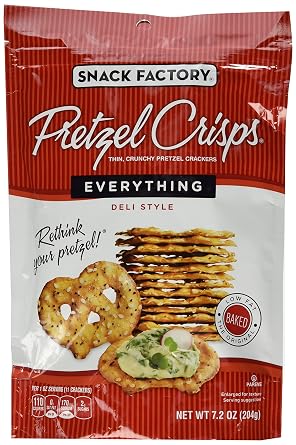 Snack Factory Pretzel Crisps Everything, 7.2-Ounce Pack of 6