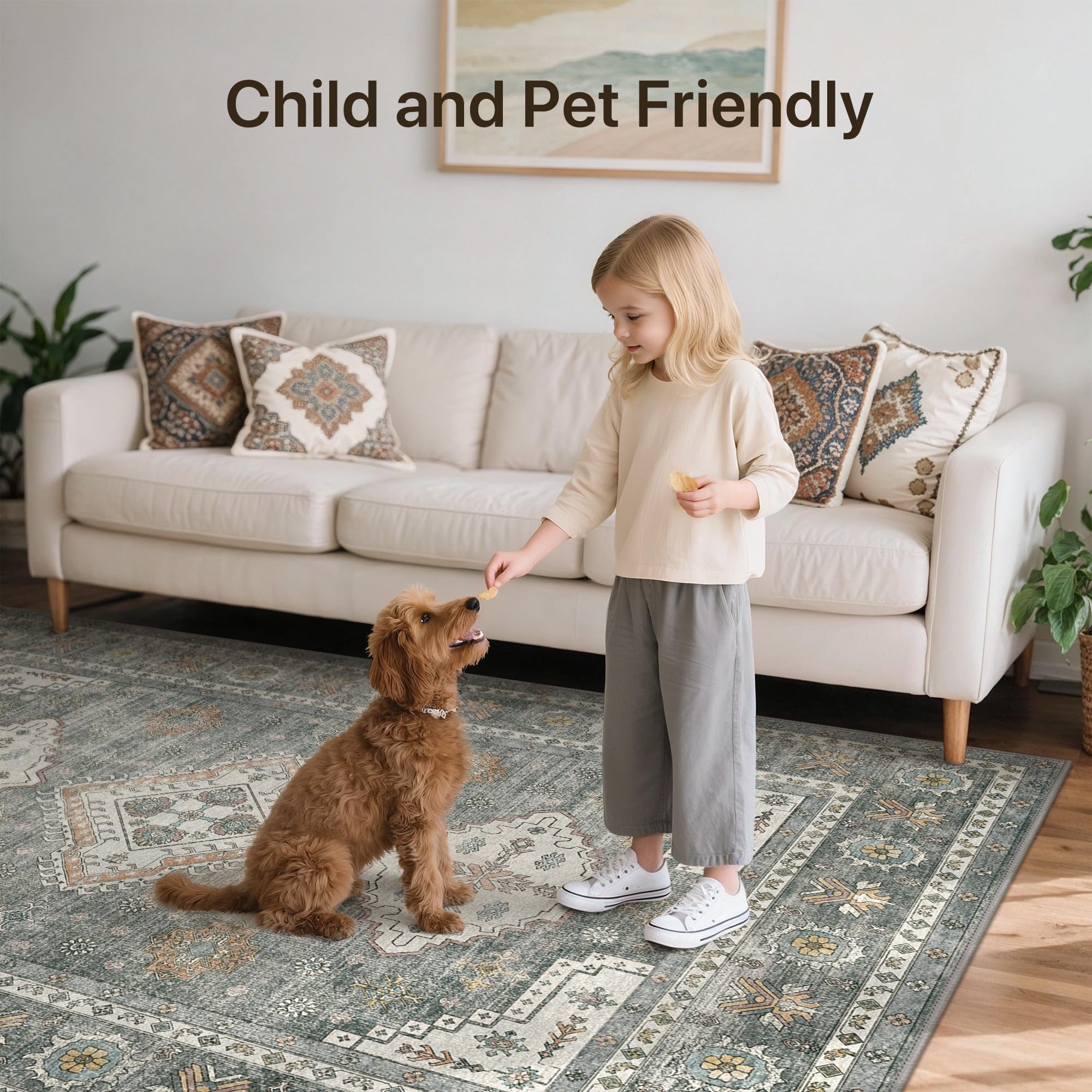 GENIMO Alfombra Salon Sin Peluche,Alfombra Cocina Lavable Antideslizante,Alfombra Pasillo de Dormitorio,Alfombra Silla Escritorio,Pasillo,Gris,80x200 cm