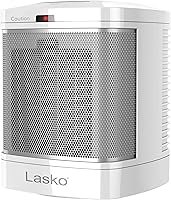 Lasko CD08200 1500W Ceramic Bathroom Heater with ALCI Safety Plug, 2 Heat Settings & 1-Hour Timer - Compact Safe Warmth