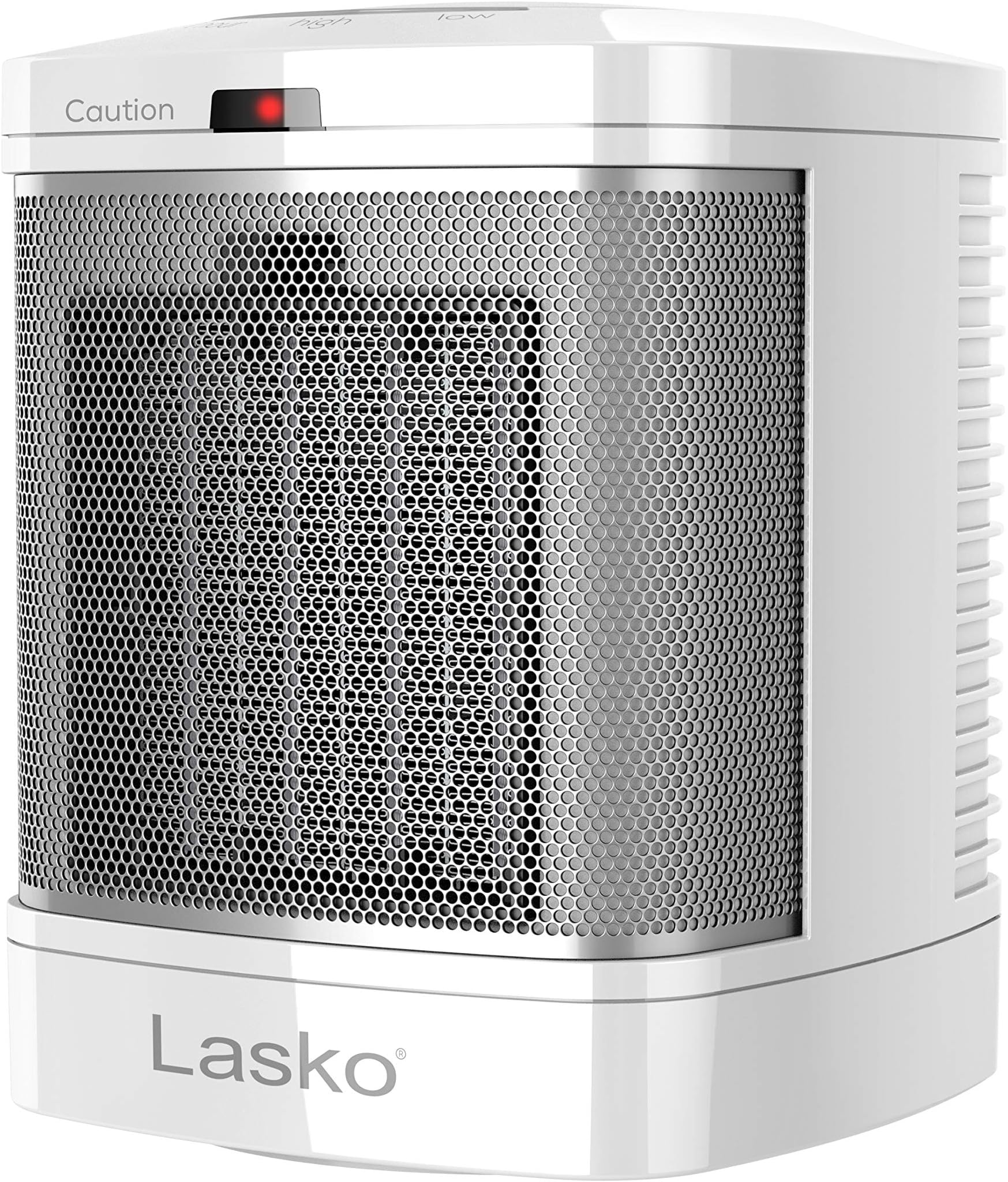 Lasko Portable Electric Ceramic Space Heater with ALCI Plug for Bathroom Use, 2 Heat Settings and Simple Heat Button, 8 Inches, White, 1500W, CD08200