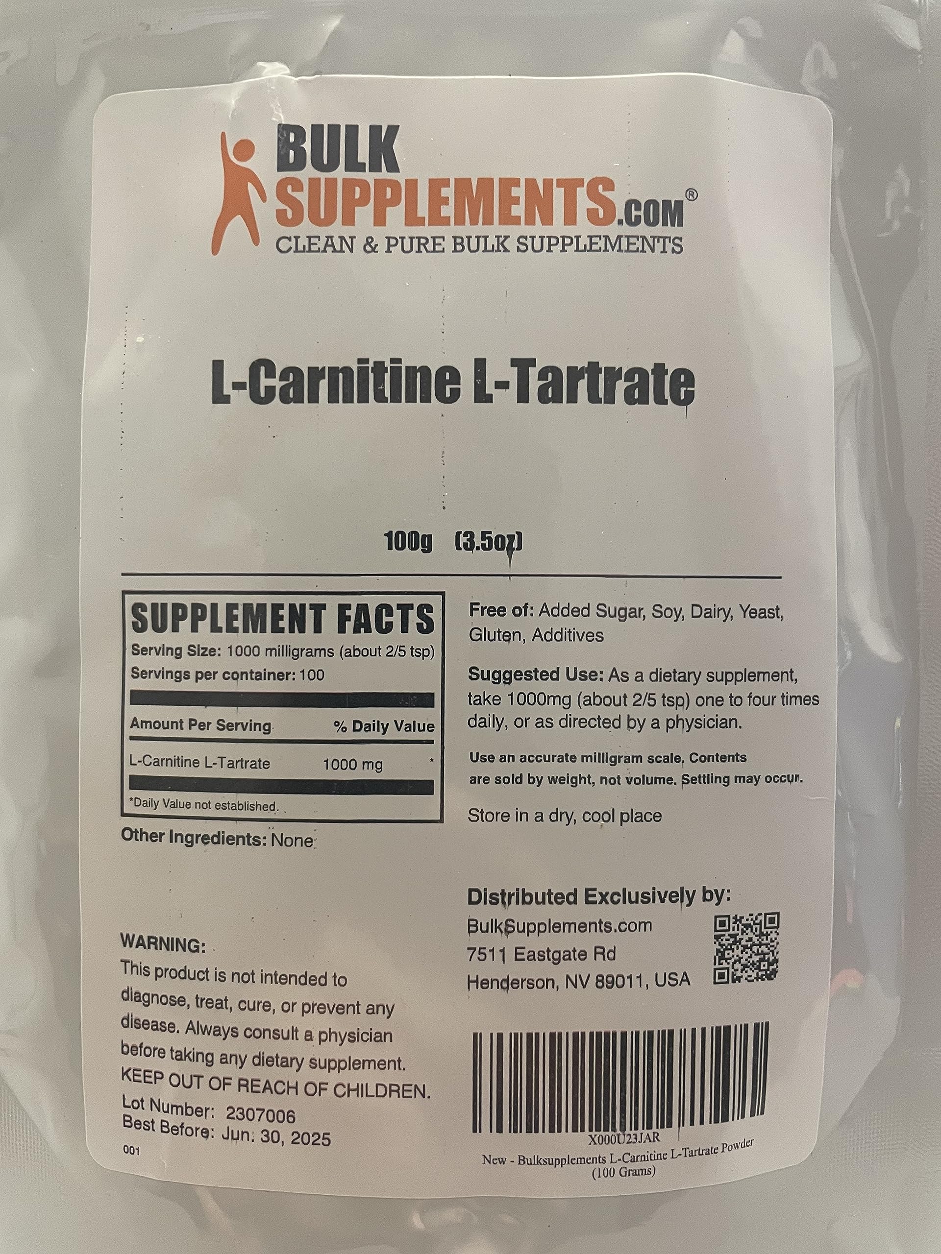 l carnitine bulk Amazon.com: BulkSupplements.com L-Carnitine Tartrate Powder - Amino Acid  Powder, Carnitine Supplement