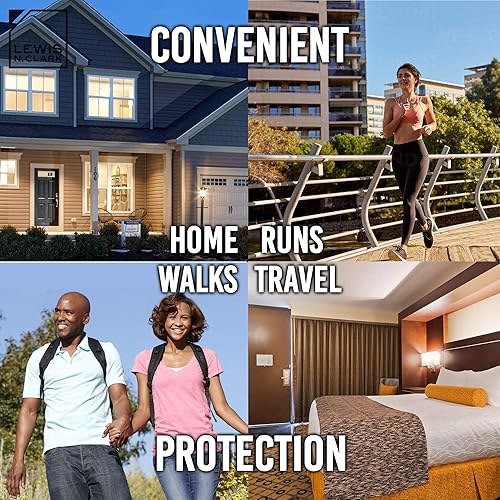 Miniatura 6 de Lewis N Clark Alarma de puerta de viaje + protector de ventana, sistema de seguridad portátil para el hogar, funciona con pilas para hotel,