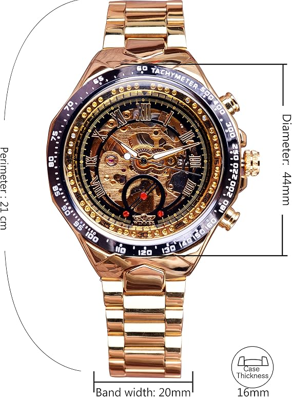 Forsining Bezel Golden Watch Mechanical Sport Design Mens Watches Luxury Designer Clock Men Automatic Skeleton Watch