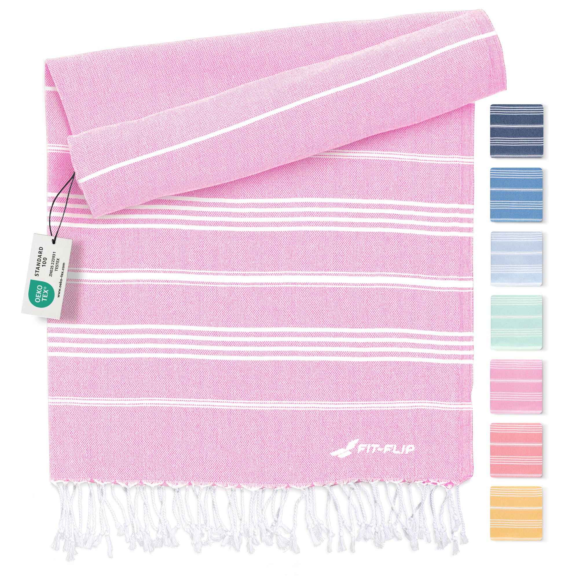 Toalla Hammam – Toallas de playa grandes de algodón 100% reciclado – Toalla turca de secado rápido, Fouta, toalla de playa grande pestemal ideal como toalla gigante de playa y sarong