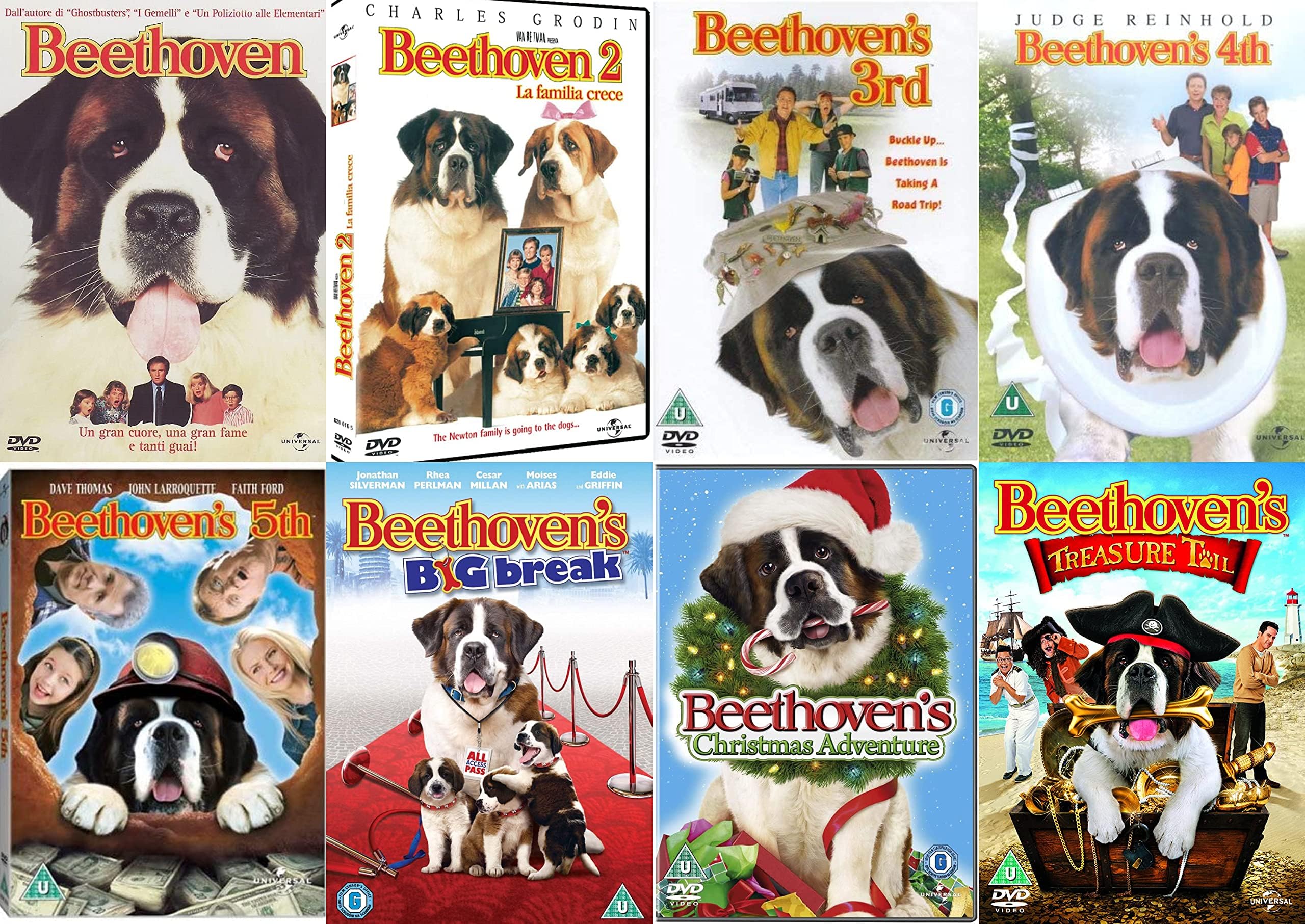 Beethoven's Complete Collection DVD - Beethoven, Beethoven's ,2,3rd,4th,5th, Beethoven's Big Break, Beethoven's Christmas Adventure, Beethoven's Treasure Tail DVD